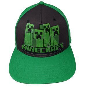 Minecraft Snapback Hat Green One Size Crafting Since Alpha Mad Engine